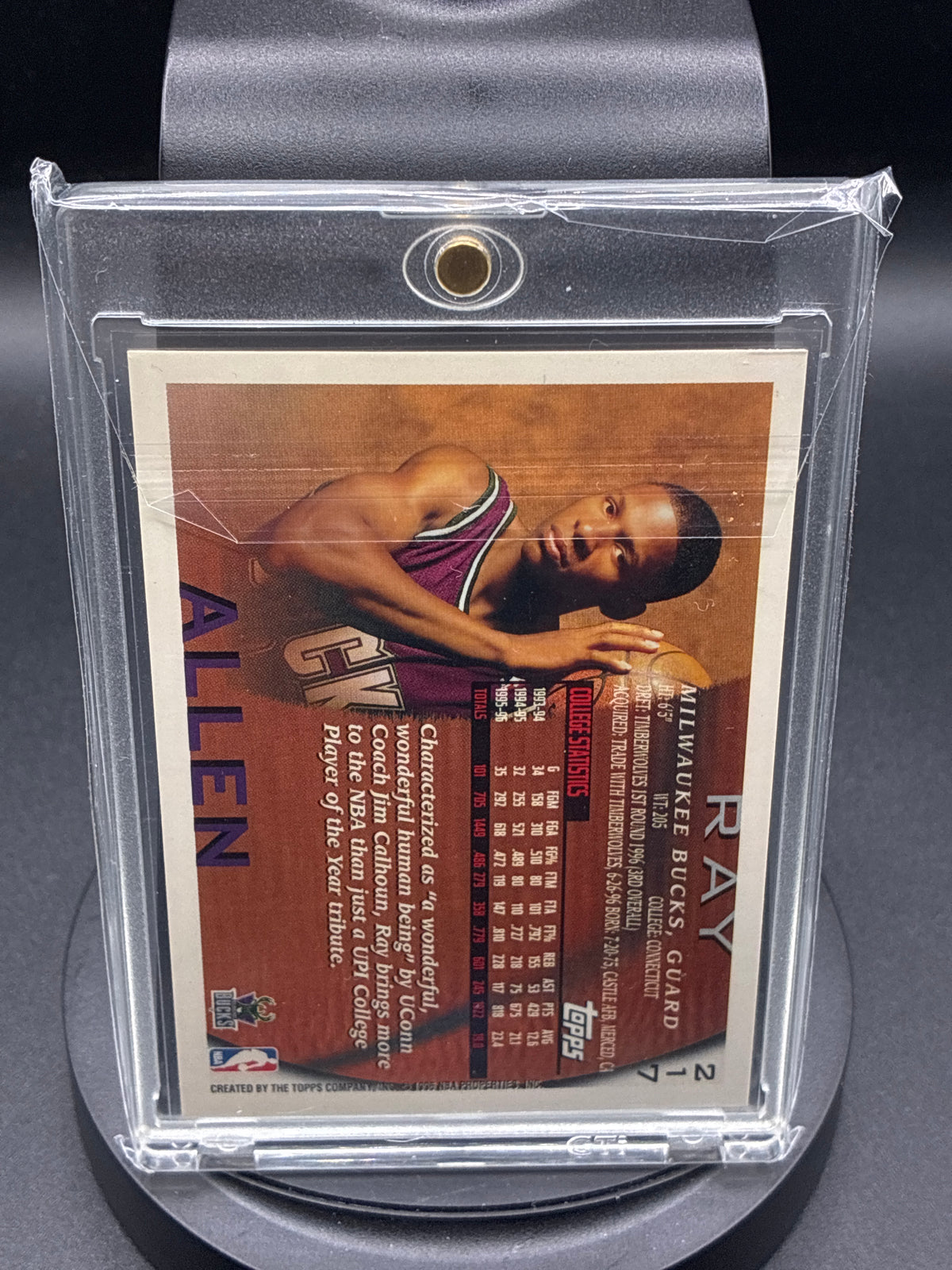1996-97 Topps Ray Allen #217 Rookie Card