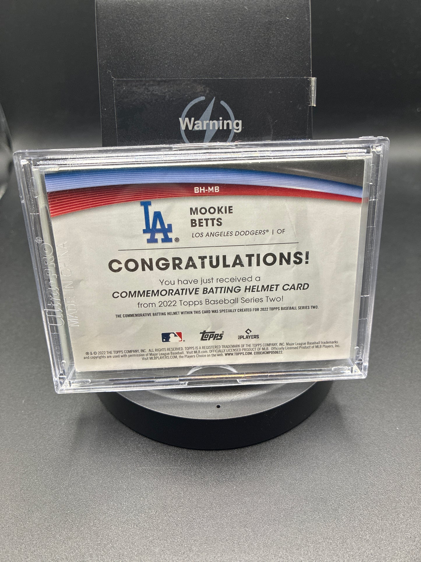 2022 Topps Baseball Series 2 Mookie Betts Commemorative Batting Helmet Card #BH-MB