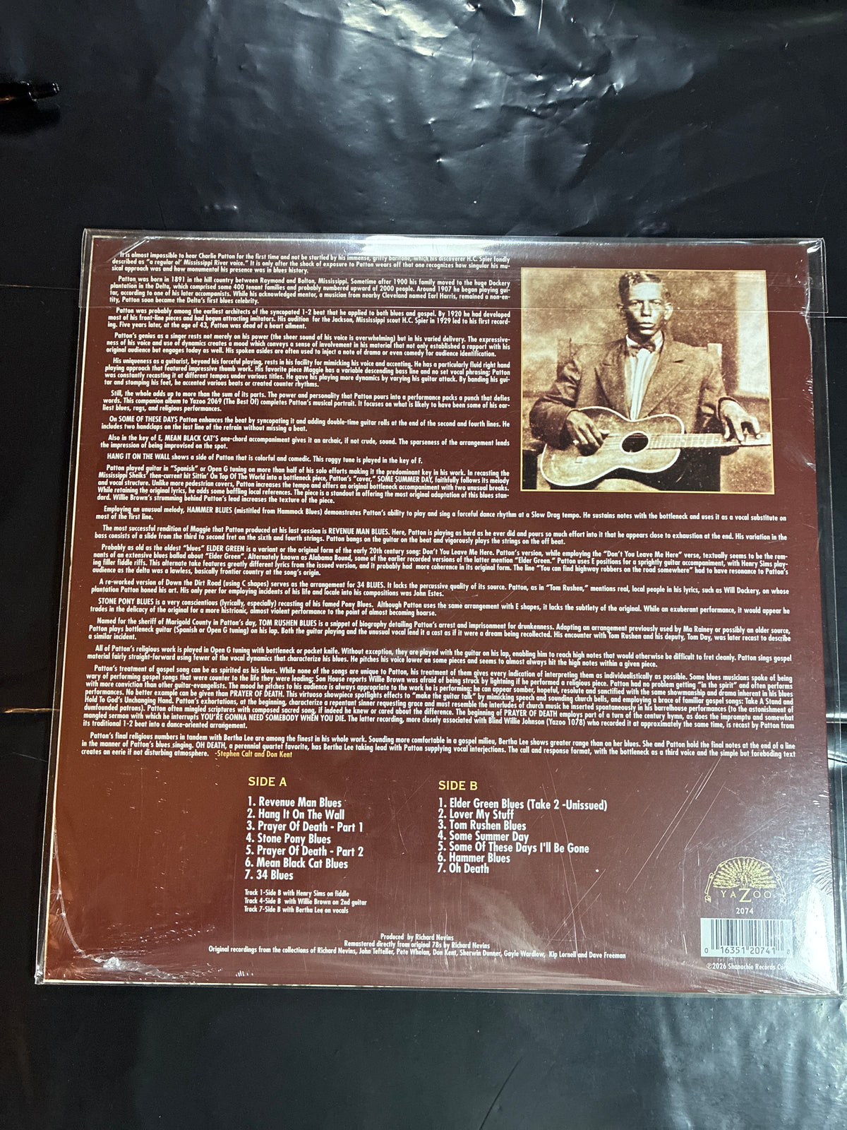 Charley Patton – Primeval Blues, Rags & Gospel Songs – RSD 2026 – #898/1500 – Sealed