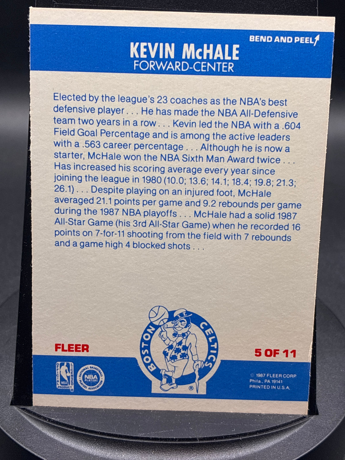 1987-88 Fleer Basketball Kevin McHale Sticker #5