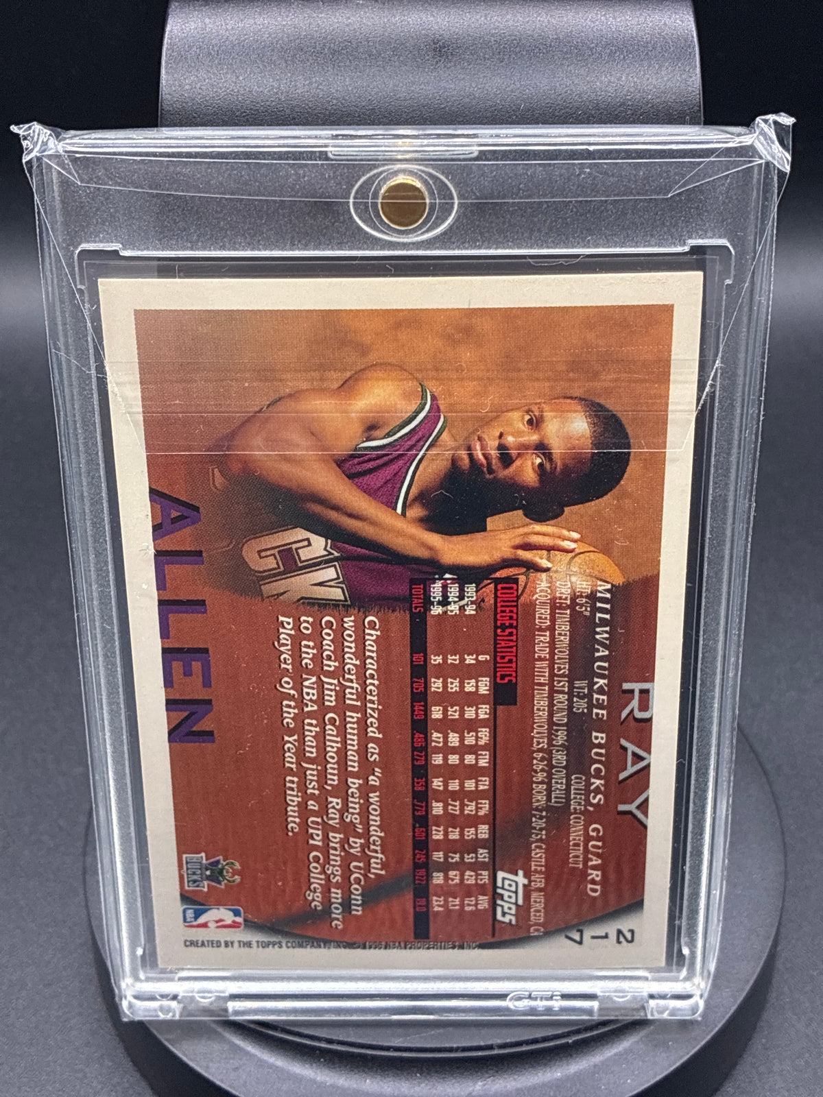 1996-97 Topps Ray Allen #217 Rookie Card