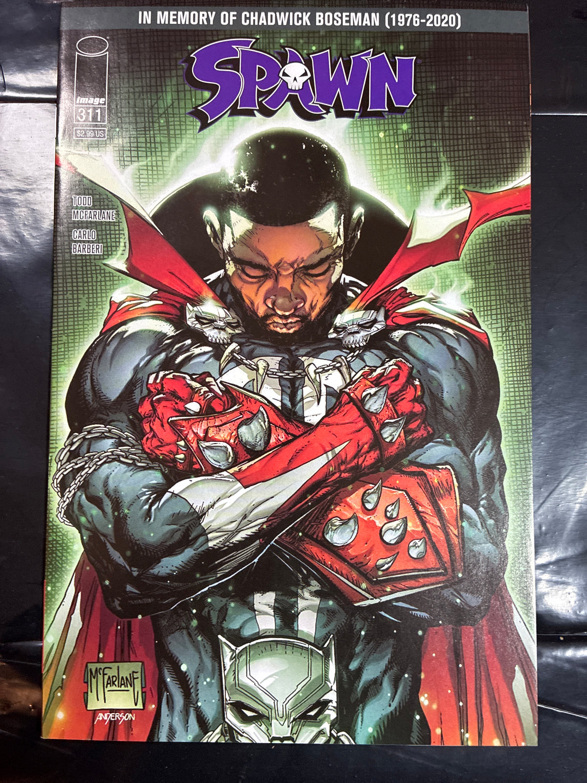 Spawn #311 Chadwick Boseman Tribute Cover (2020) Image Comics