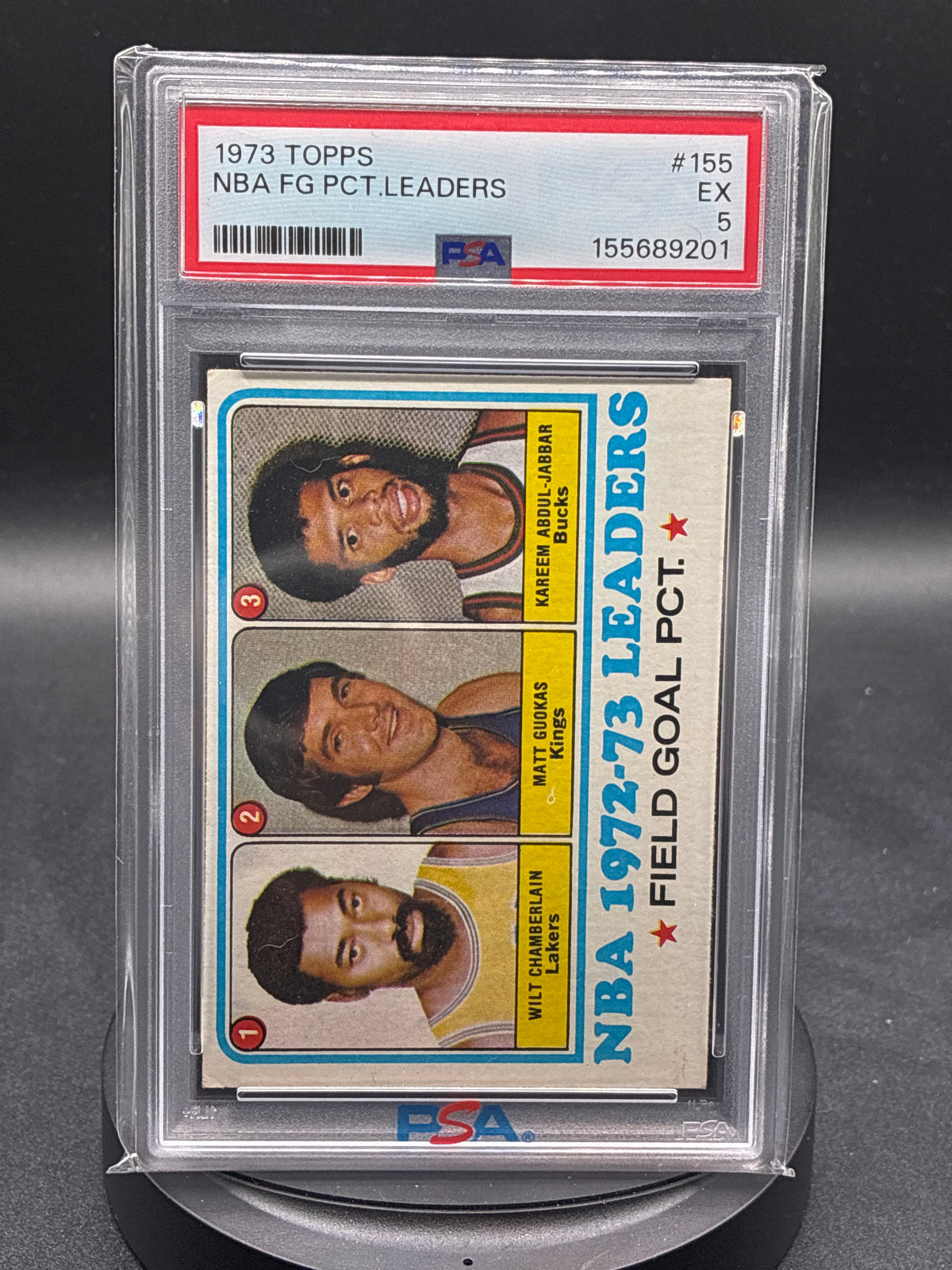 1973 Topps NBA FG Pct. Leaders #155 Chamberlain/Jabbar PSA 5