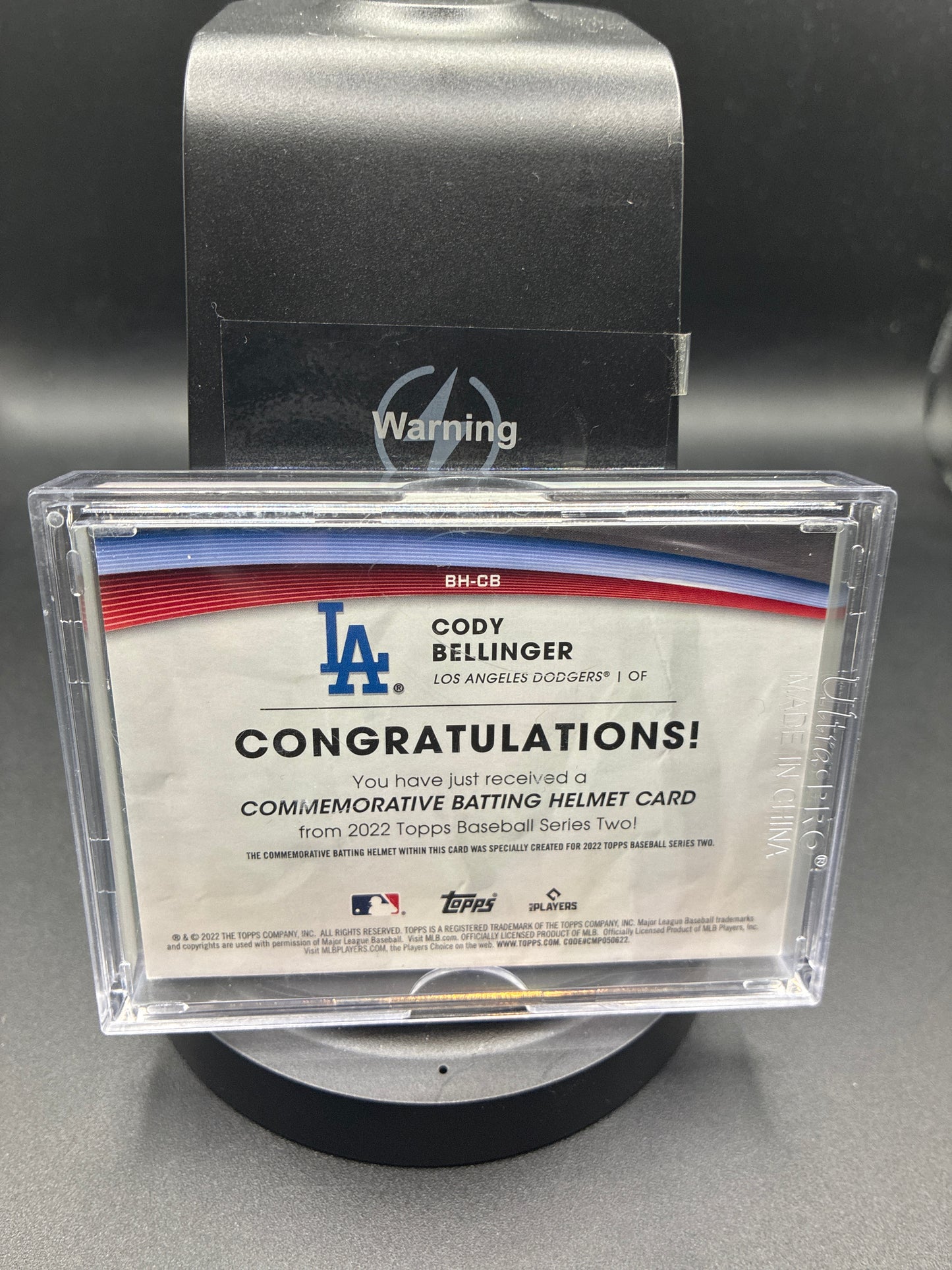 2022 Topps Series 2 Cody Bellinger Commemorative Batting Helmet Card #BH-CB