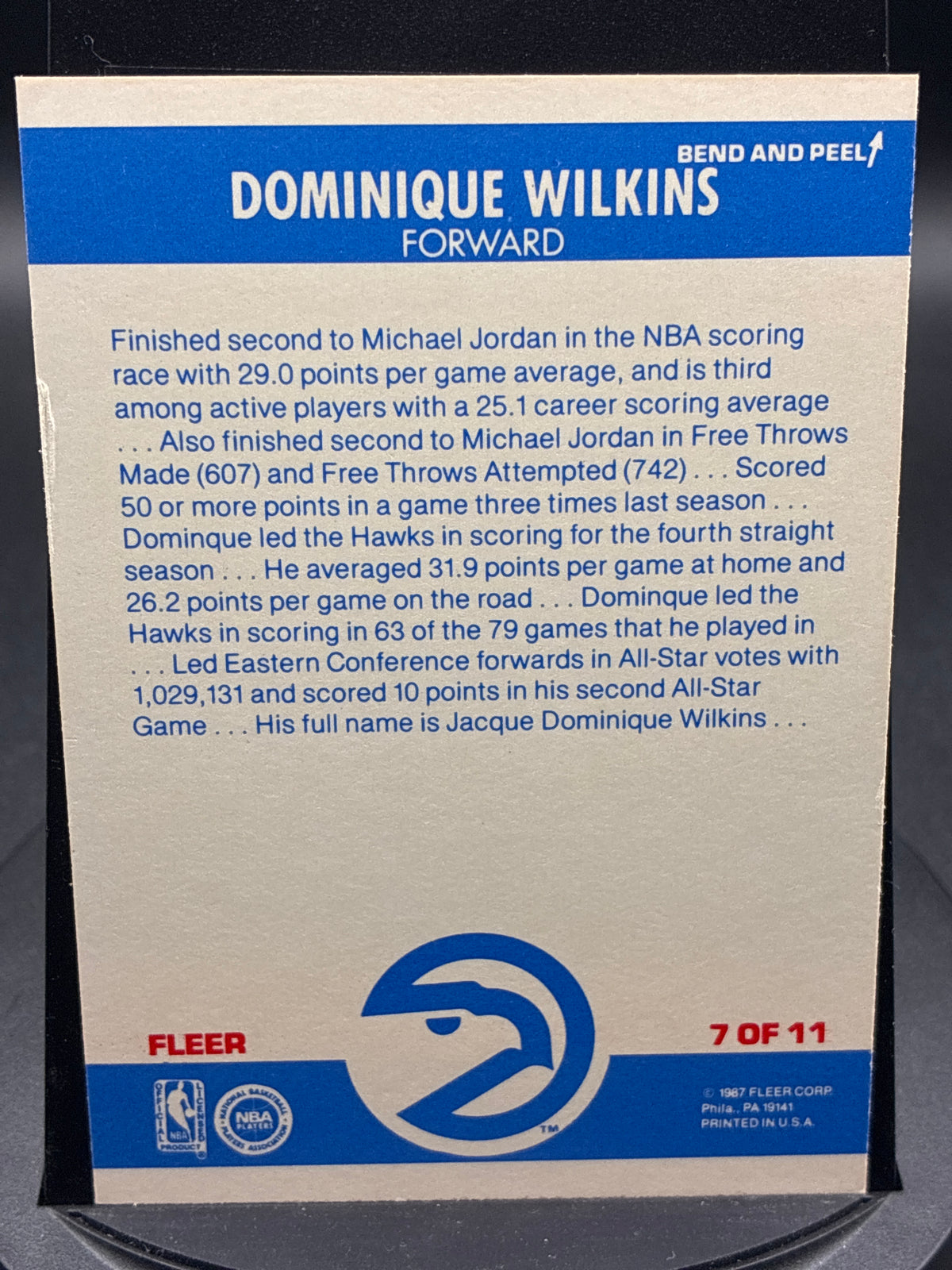 1987-88 Fleer Dominique Wilkins Sticker #7