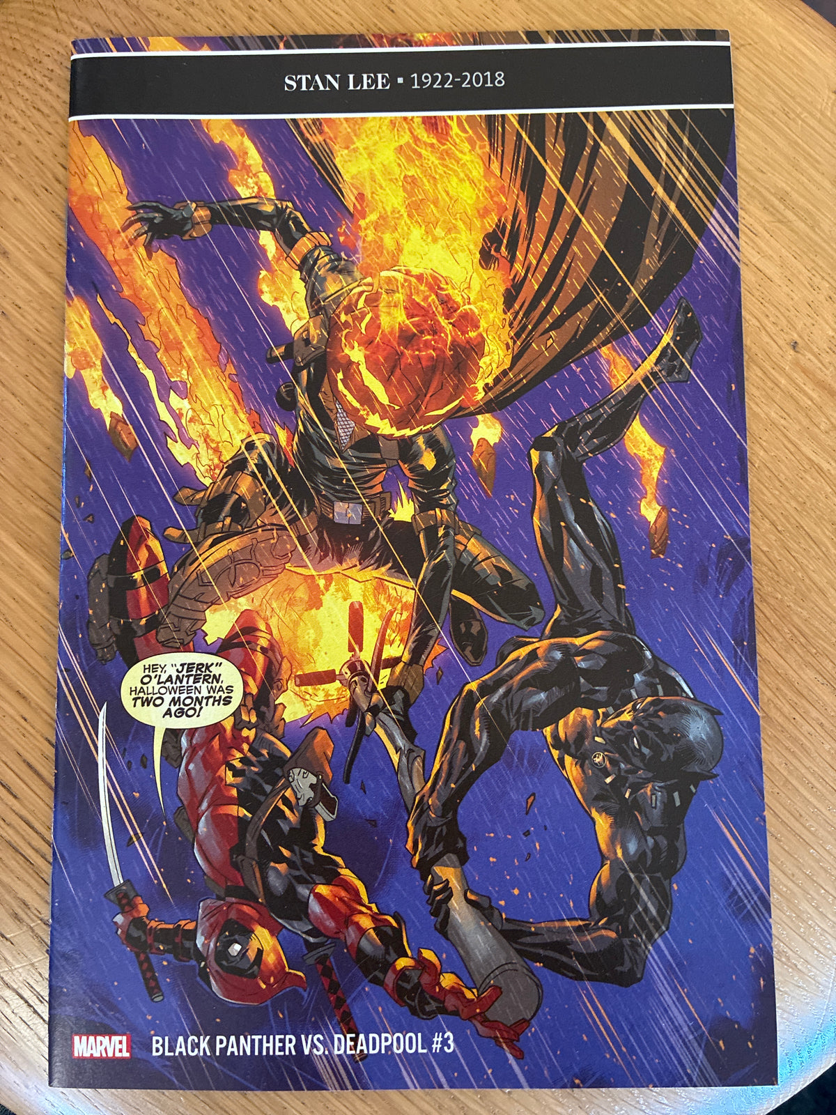2018 Marvel Black Panther vs. Deadpool #3 Stan Lee Memorial Variant