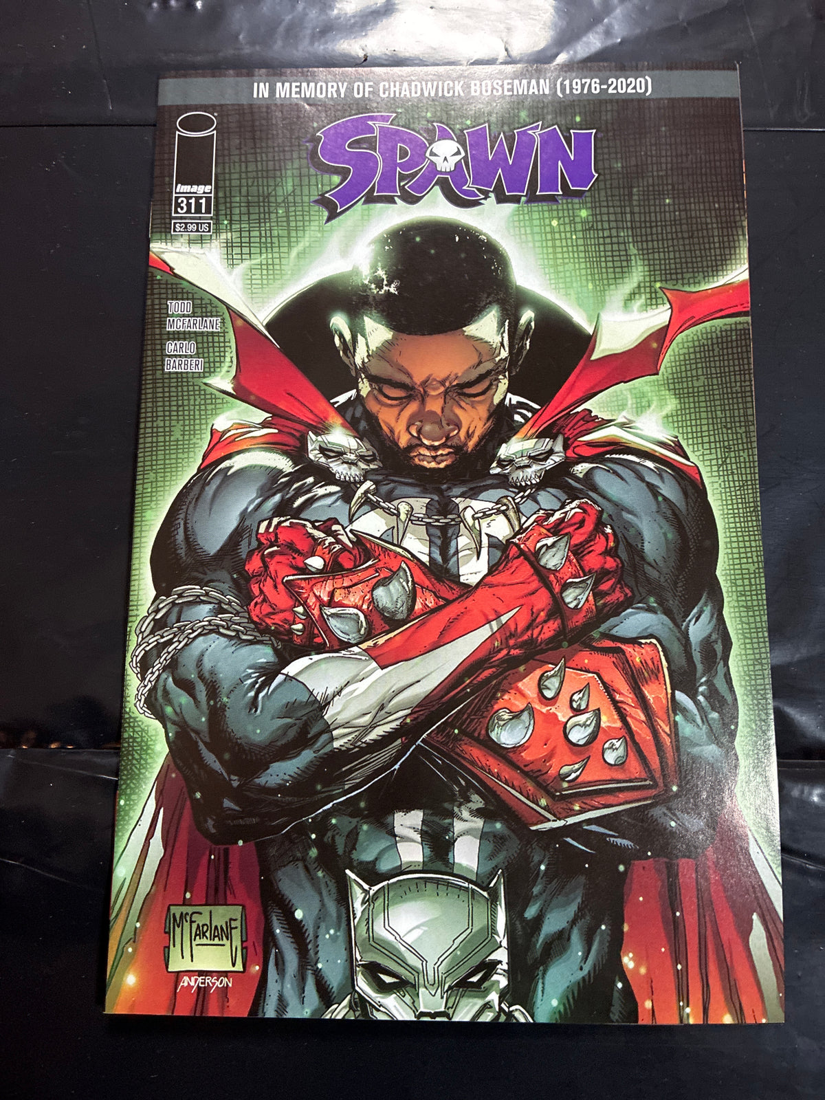 Spawn #311 Chadwick Boseman Tribute Variant Cover