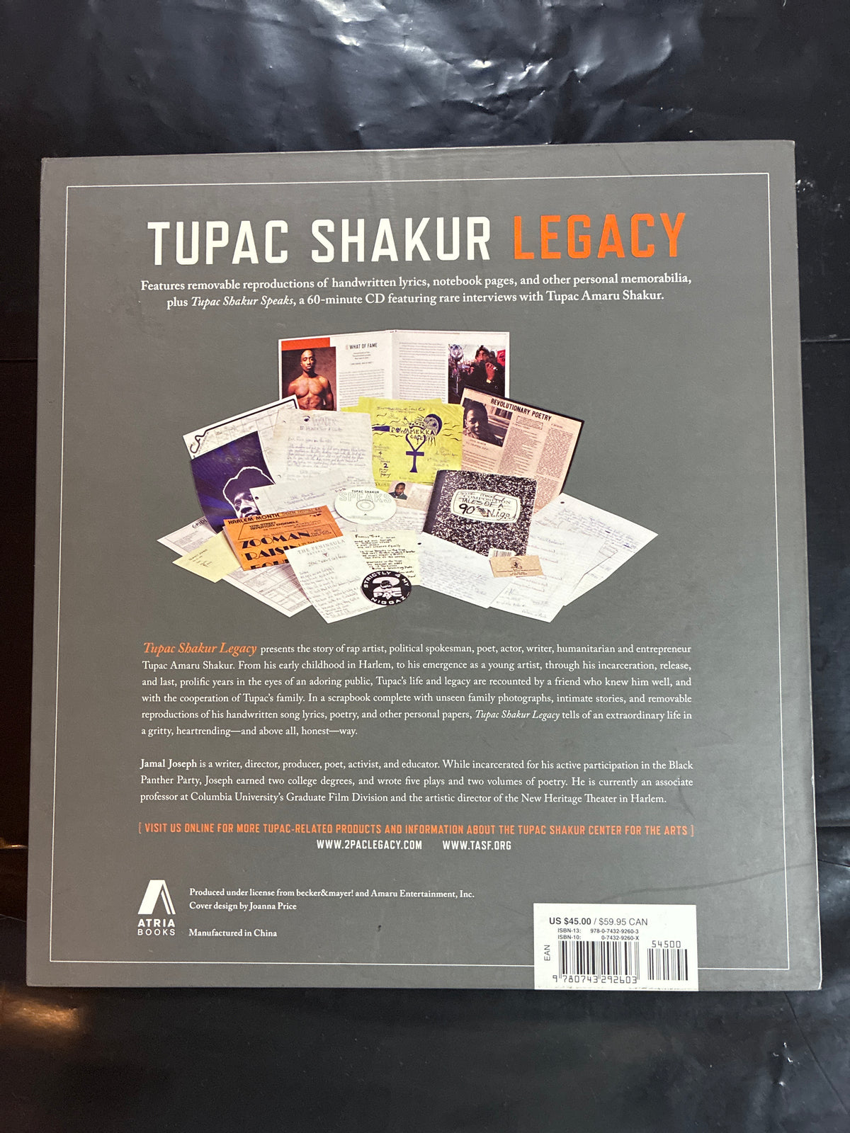 Tupac Shakur Legacy Hardcover Book by Jamal Joseph (2006)