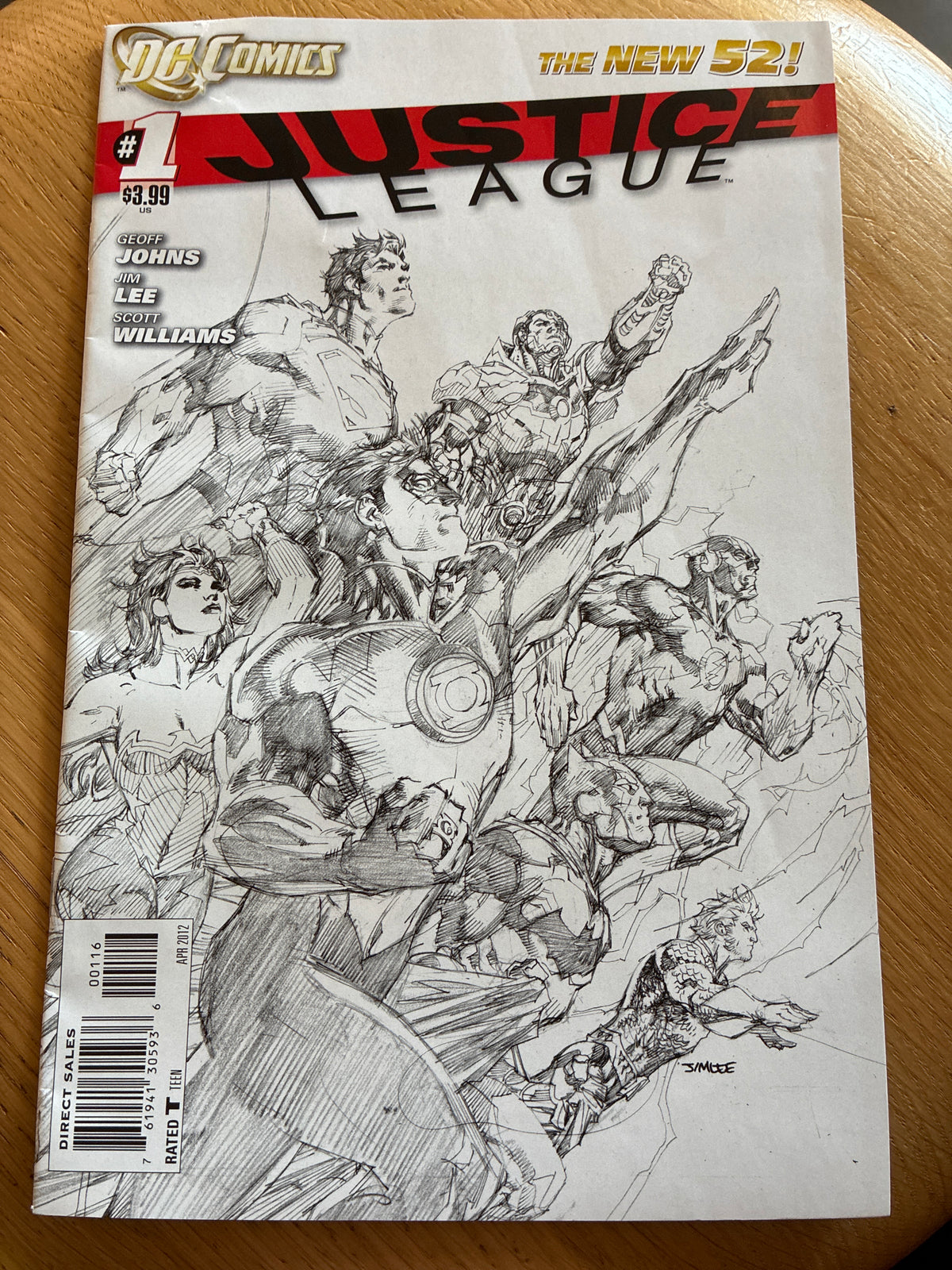 Justice League #1 (2012) Jim Lee Pencils Variant - The New 52!