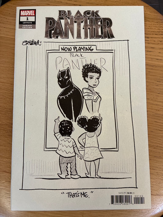 Black Panther 1 Tom Beland Black & White Variant Marvel Comics 2018 NM Near Mint