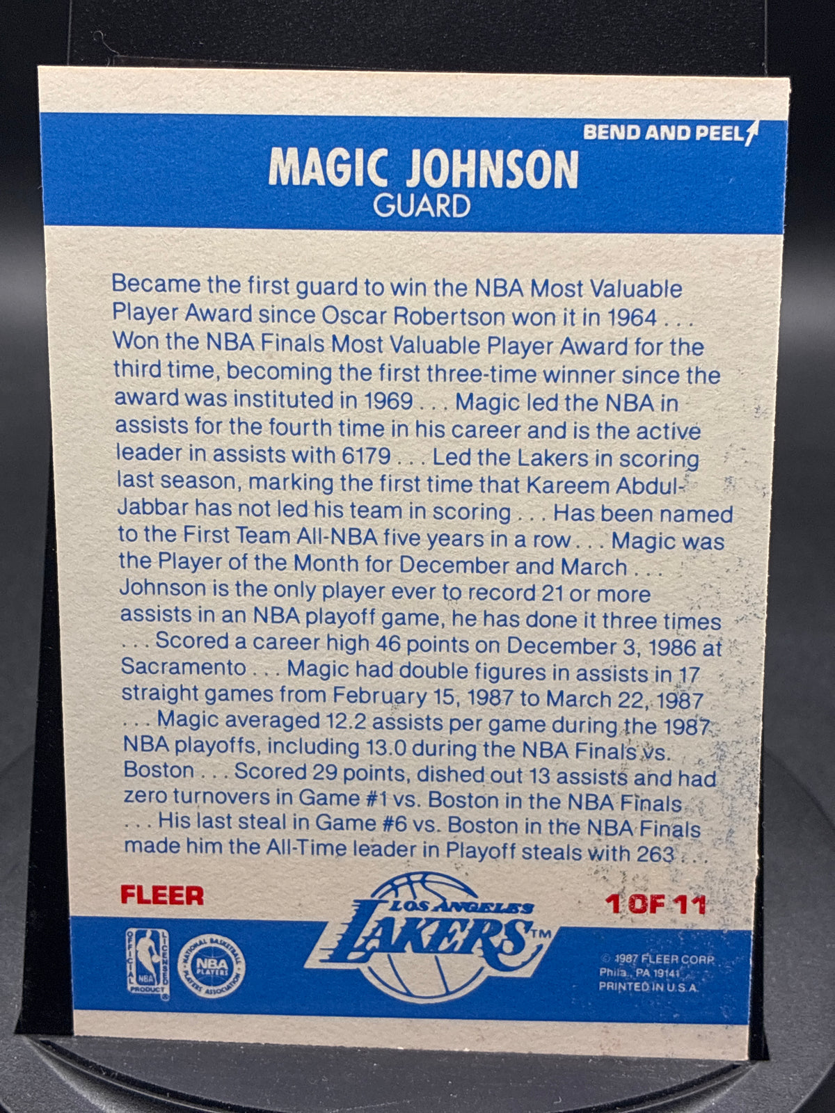 1987 Fleer Magic Johnson Sticker #11