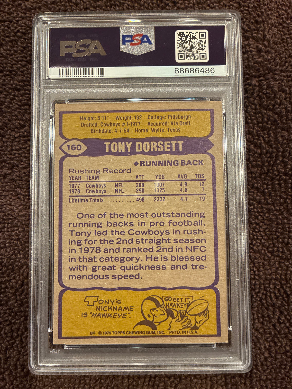 1979 Topps Tony Dorsett #160 PSA 5 EX