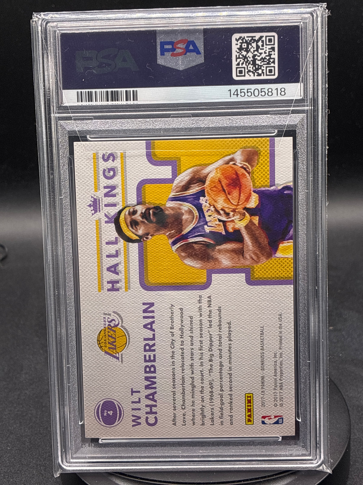 2017 Panini Donruss Wilt Chamberlain Hall Kings Press Proof Orange #4 PSA 10