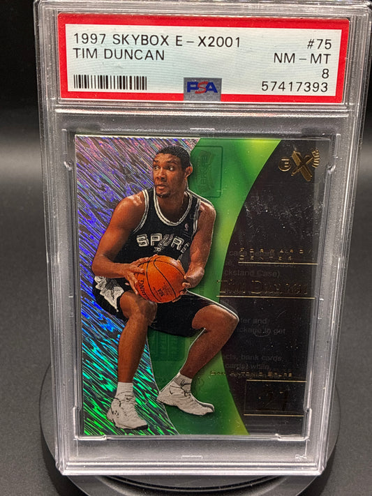 1997 SkyBox E-X2001 #75 Tim Duncan Rookie PSA 8